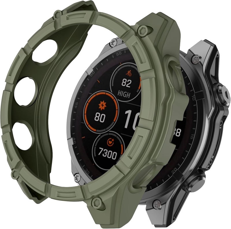 ISABAKE Case Cover Compatible with Garmin Fenix 8 51MM Sloar, Soft and Flexible Anti Drop TPU Bumper Frame Rugged Replacement Protective Cases for Garmin Fenix 8 51MM Solar - Image 1